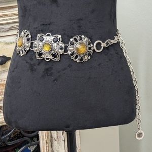 Chico's Southwest/Boho Style Pewter Tone Belt